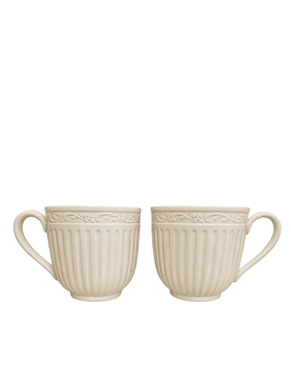 Mikasa Italian Countryside DD900 Coffee Mugs Set of 2 White Stoneware